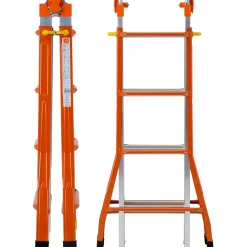 Scala telescopica in alluminio multif Peppina MIX 4+4 gradini p. max 100 kg