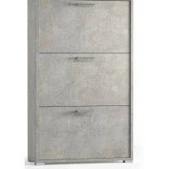 Scarpiera 3 ante doppia profondità max 18 paia 112x67x28 cm cemento