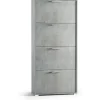 Scarpiera 4 ante doppia profondità max 24 paia 147x67x28 cm cemento