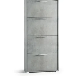 Scarpiera 4 ante doppia profondità max 24 paia 147x67x28 cm cemento