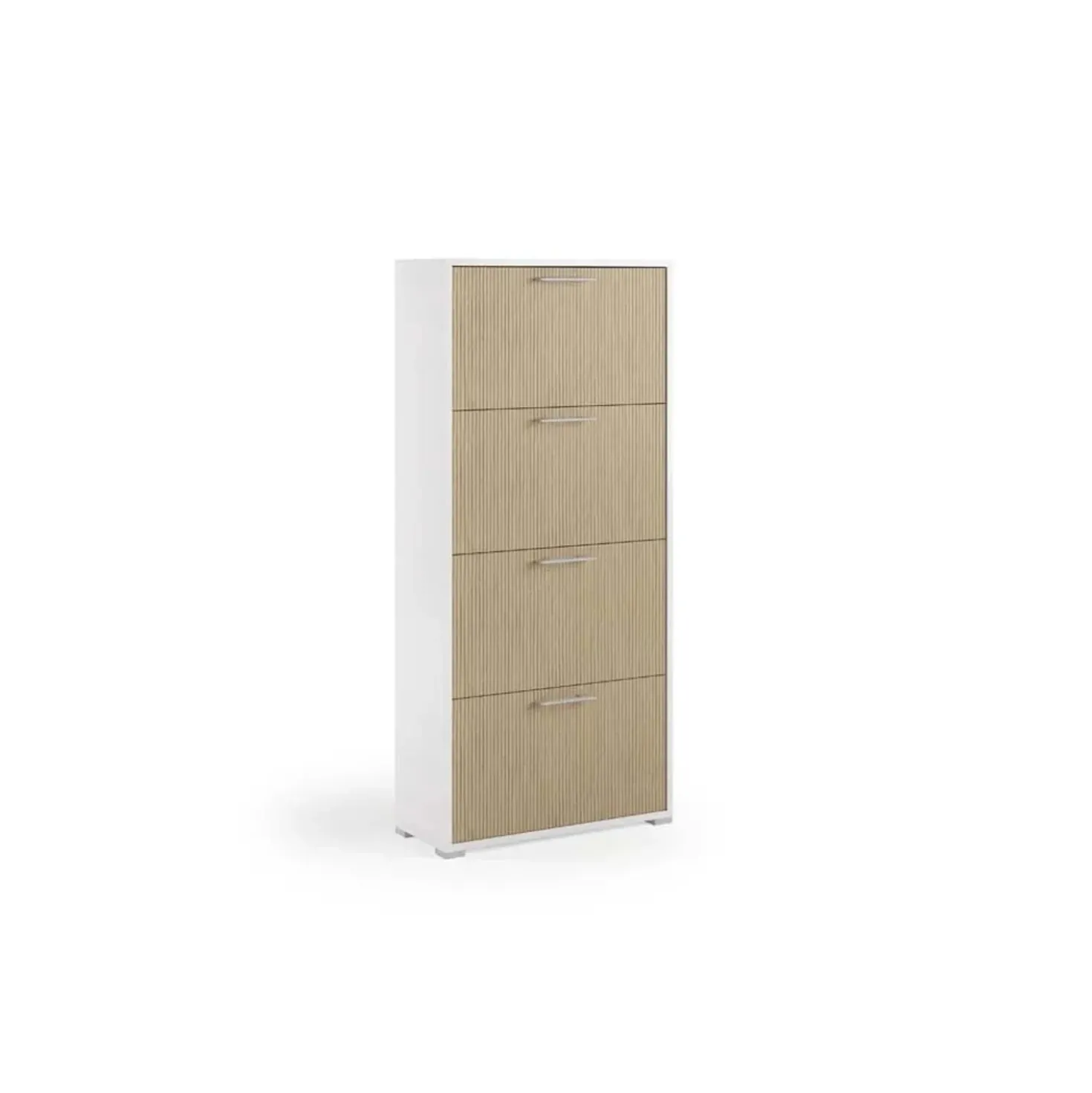Scarpiera 4 ante doppia profondità max 24 paia 67x28x147 cm bianco