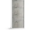 Scarpiera 4 ante singola profondità max 12 paia 147x67x18 cm bianco cemento