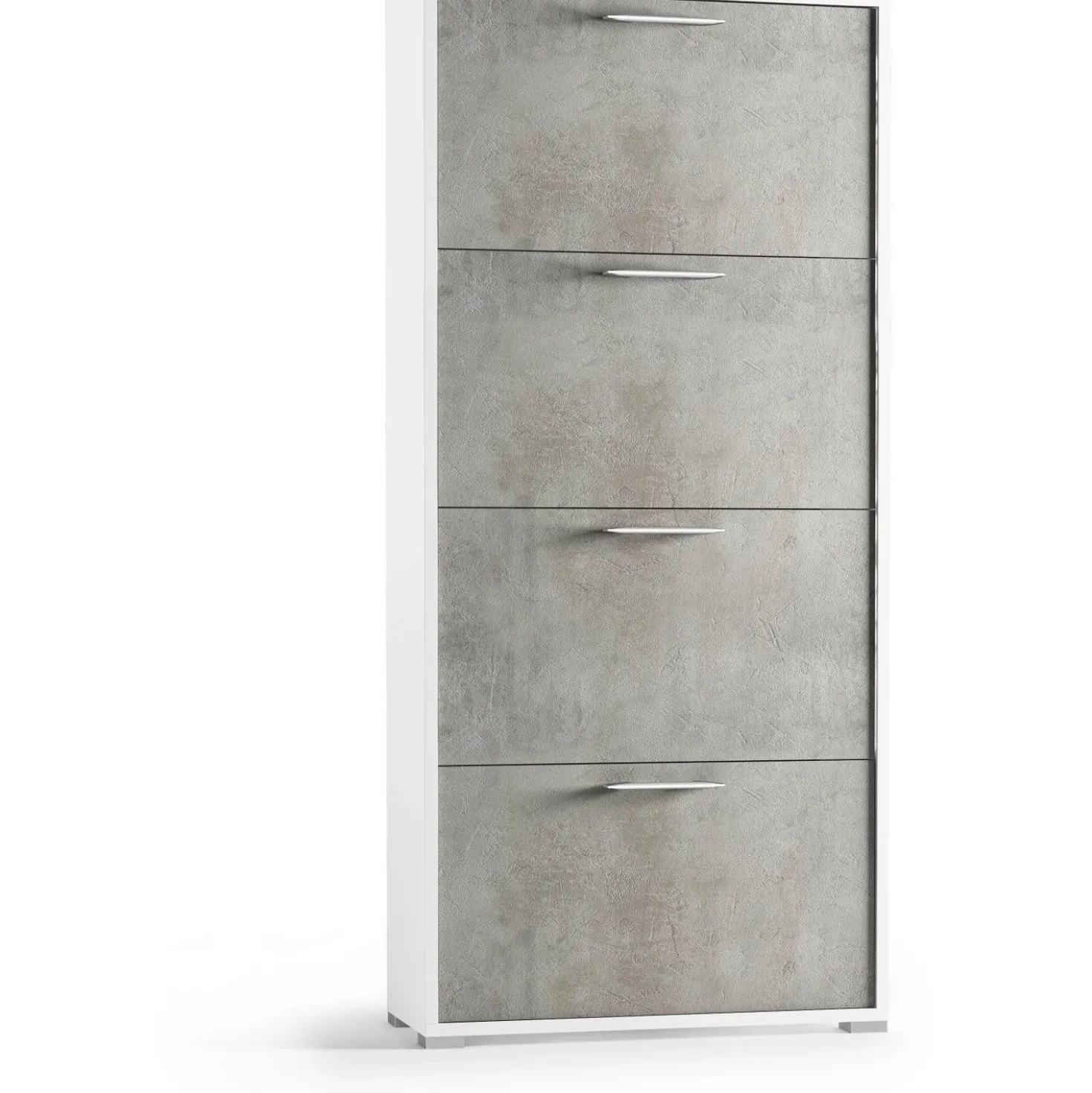 Scarpiera 4 ante singola profondità max 12 paia 147x67x18 cm bianco cemento