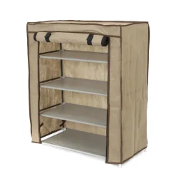 Scarpiera 4 livelli in tnt 59x29x72 cm marrone