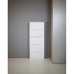 Scarpiera 5 ribalte 173,5x65x15 cm bianco