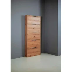 Scarpiera 5 ribalte 173,5x65x15 cm quercia