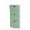 Scarpiera 3 scomparti plastica Domopak Living Tris max 9 paia 51x118x17 cm verde