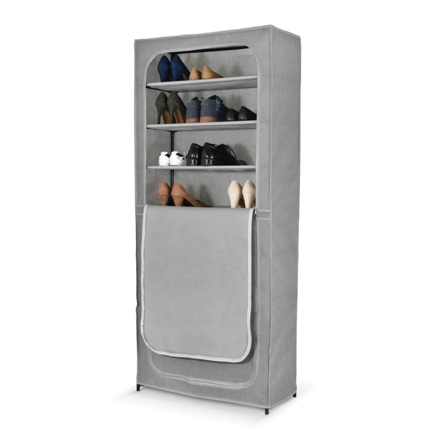 Scarpiera a 7 ripiani Domopak Living 68x30x160 cm grigio