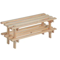 Scarpiera a 2 ripiani Evolution in legno pino massiccio 30x75x25,9 cm beige