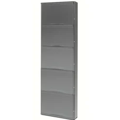 Scarpiera in acciaio 5 ante nero 50x14x104 cm