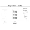 Scarpiera in kit Sarmog 3 ante 1 cassetto 127x63x29 cm 15 paia bianco