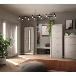 Scarpiera in kit Sarmog 3 ante 1 cassetto 127x63x29 cm 15 paia bianco