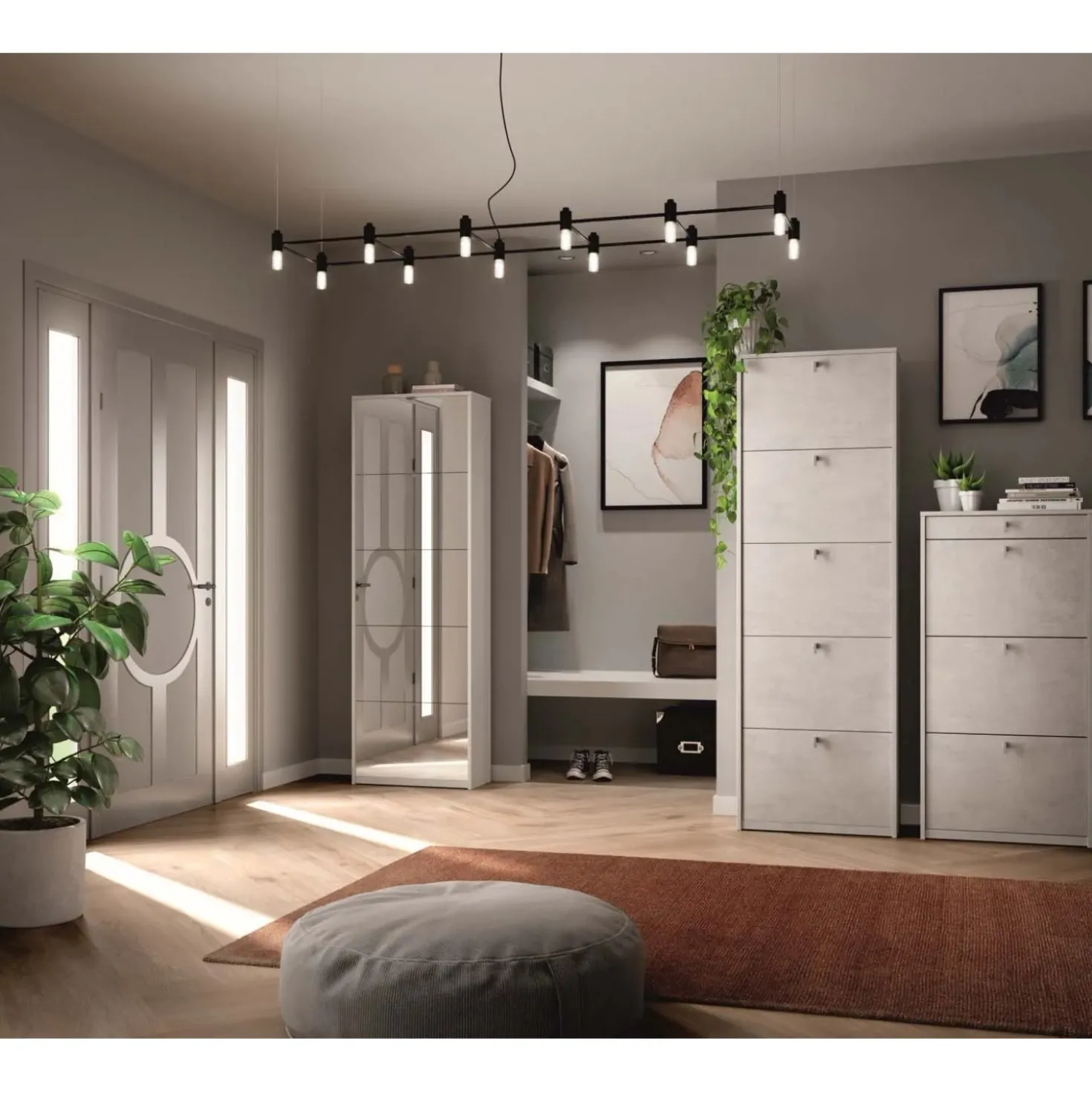 Scarpiera in kit Sarmog 3 ante 1 cassetto 127x63x29 cm 15 paia bianco