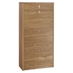 Scarpiera in kit Sarmog 3 ante 1 cassetto 127x63x29 cm 15 paia noce