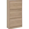 Scarpiera in MDF melamina 3 ante 60x24x115 cm marrone