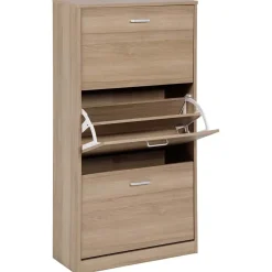Scarpiera in MDF melamina 3 ante 60x24x115 cm marrone