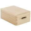 Scatola in legno di pino massiccio con coperchio 20x15x09 cm beige