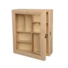 Scatola portaoggetti in legno 2 piani 30x25x10 cm