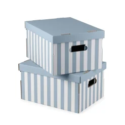 Scatole in cartone Shirt set 2 azzurro 40x31x21 cm