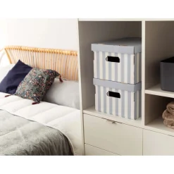 Scatole in cartone Shirt set 2 azzurro 40x31x21 cm