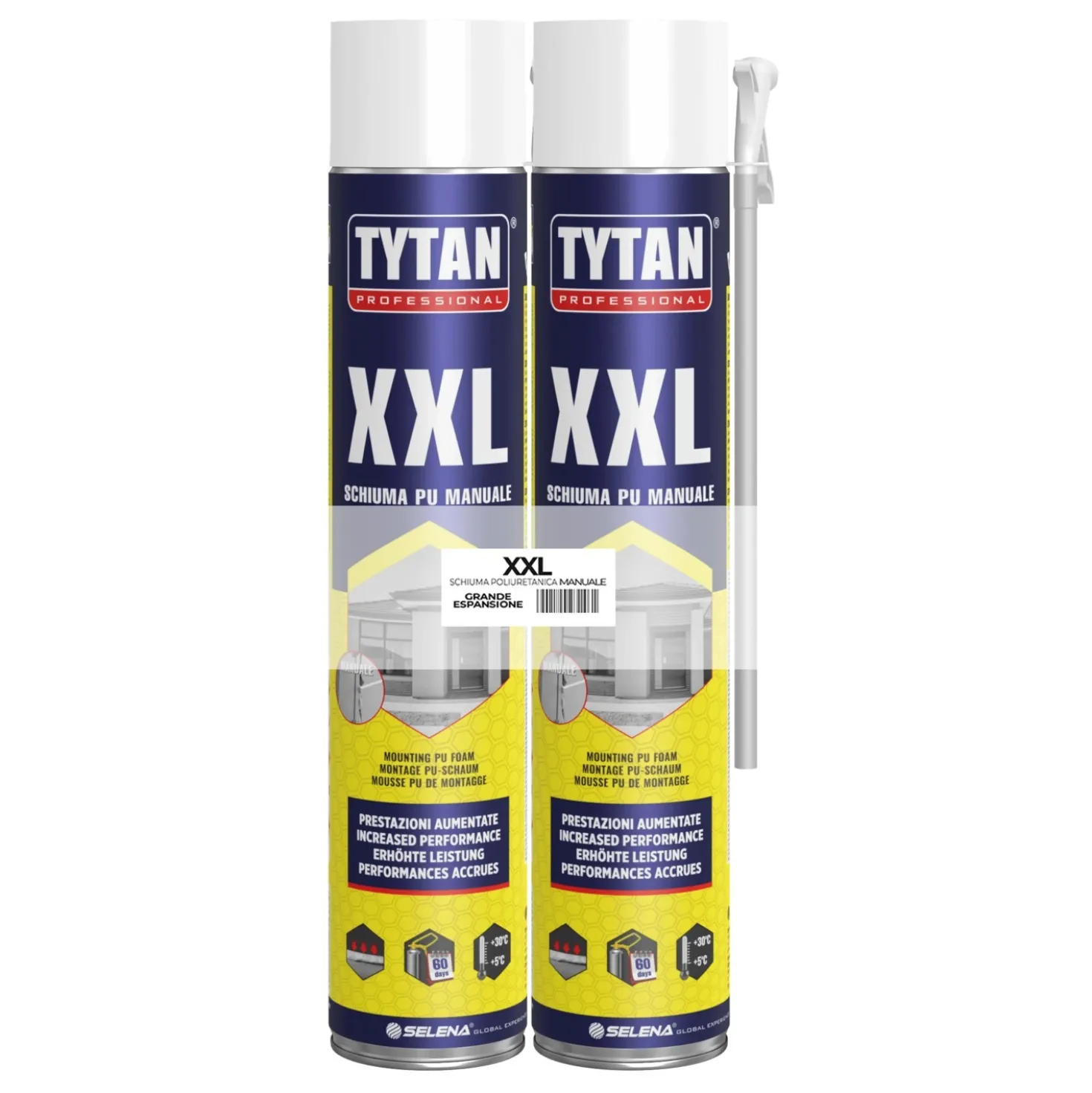 Schiuma XXL Bipack manuale Tytan grande espansione giallo 670 ml