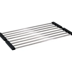Scolapiatti avvolgibile Idrostile 434x12 mm acciaio spazzolato