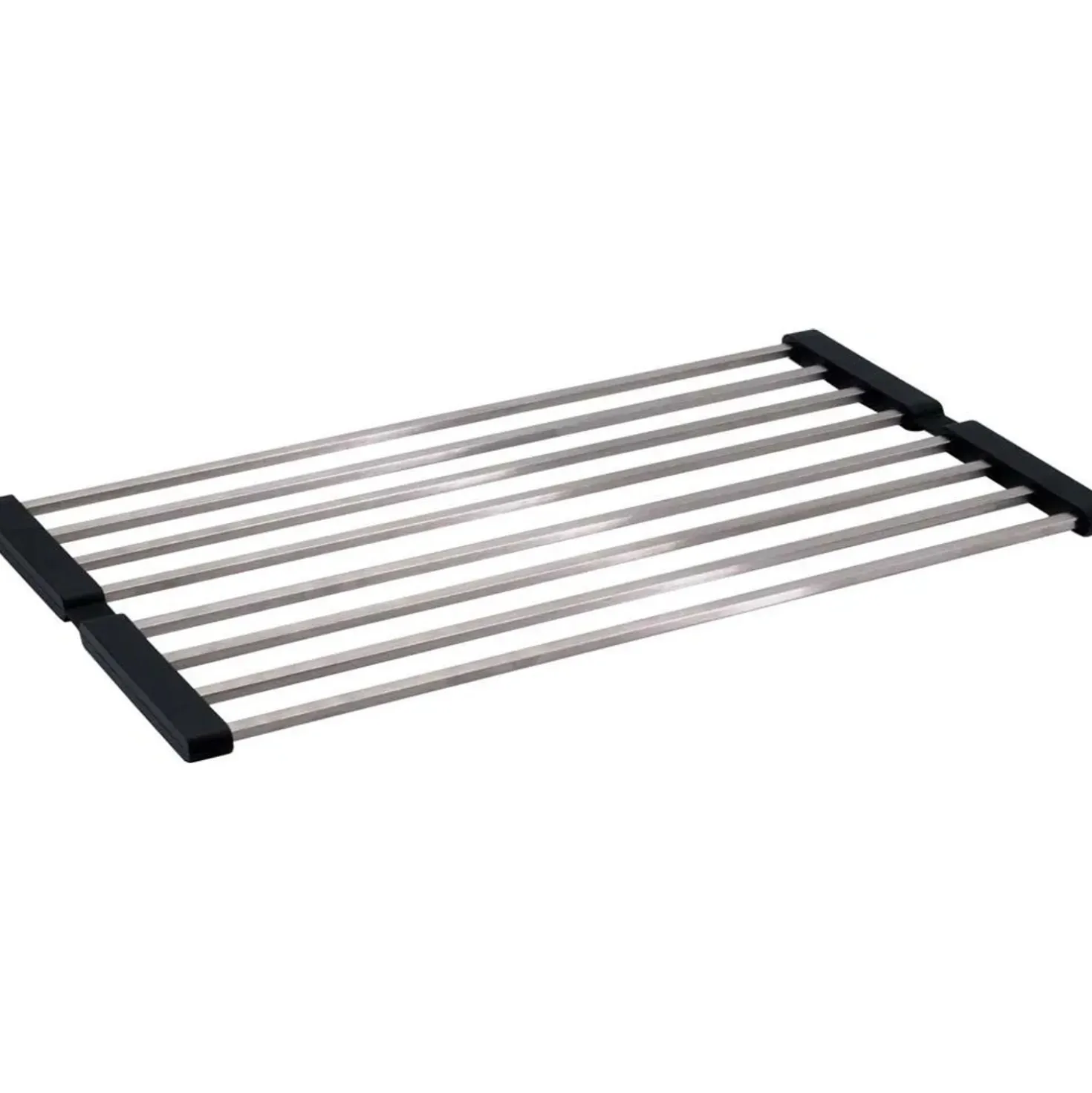 Scolapiatti avvolgibile Idrostile 454x12 mm acciaio spazzolato