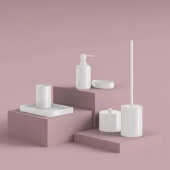 Scopino bagno Brenda in resina bianco matt