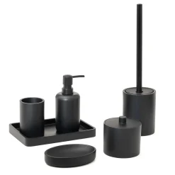 Scopino bagno Brenda in resina nero matt