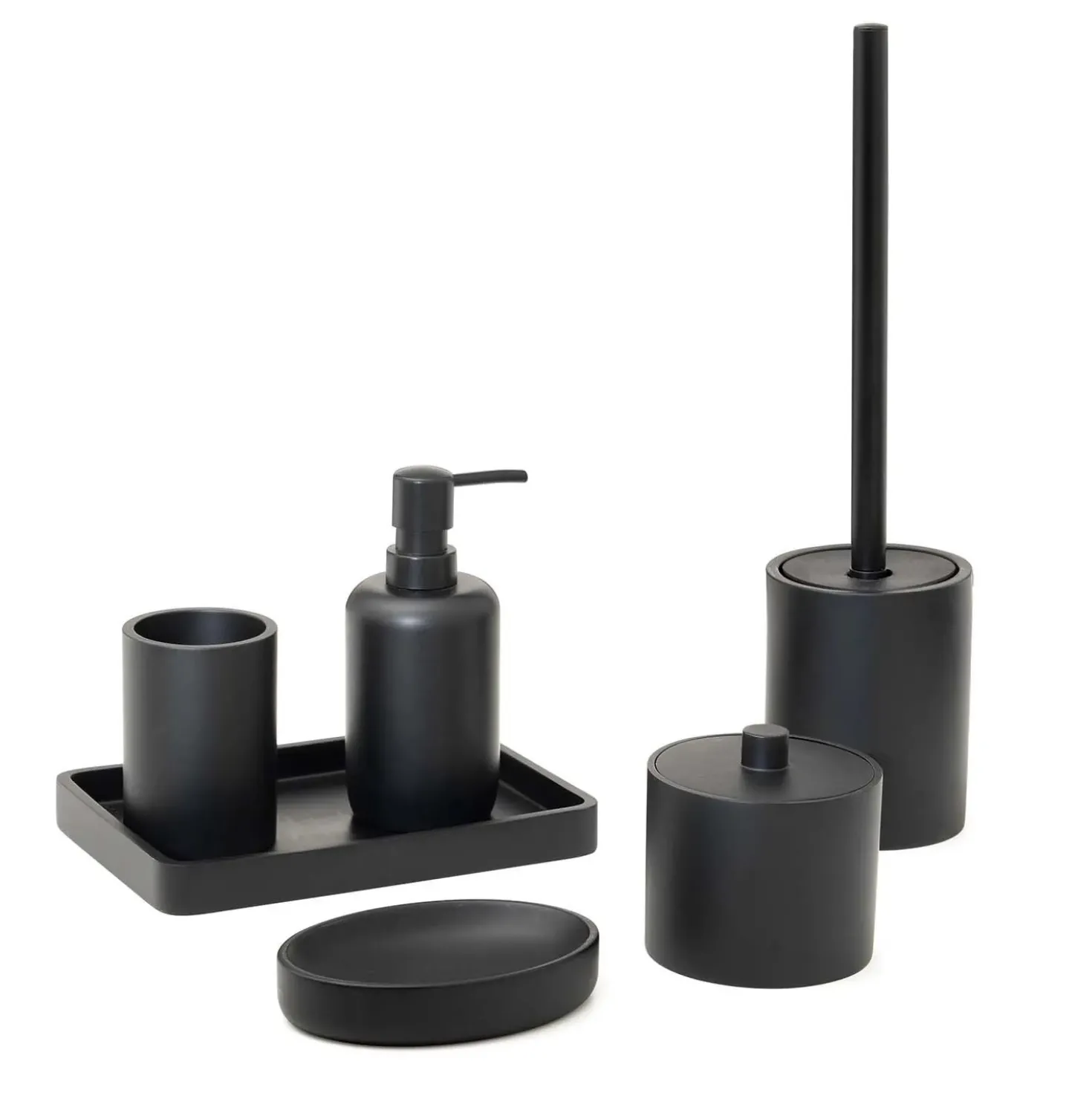 Scopino bagno Brenda in resina nero matt