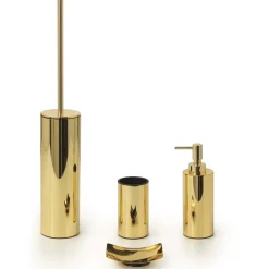 Scopino bagno Elettra in acciaio inox oro