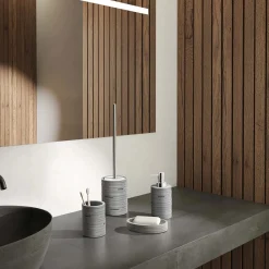Scopino bagno Helen in resina grigio