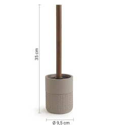 Scopino bagno Thea Bamboom in resina grigio/naturale scuro