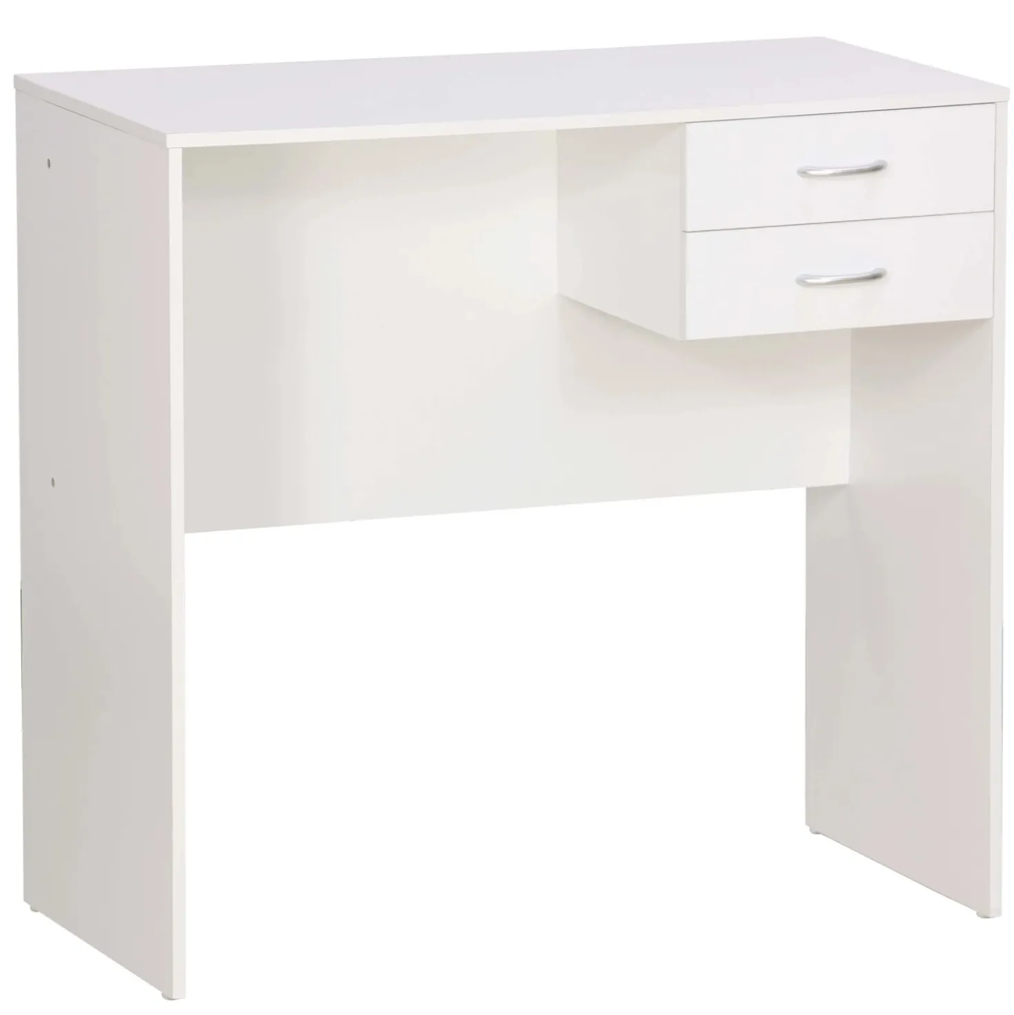 Scrivania con 2 cassetti in pannello truciolare 80x40x76 cm bianco