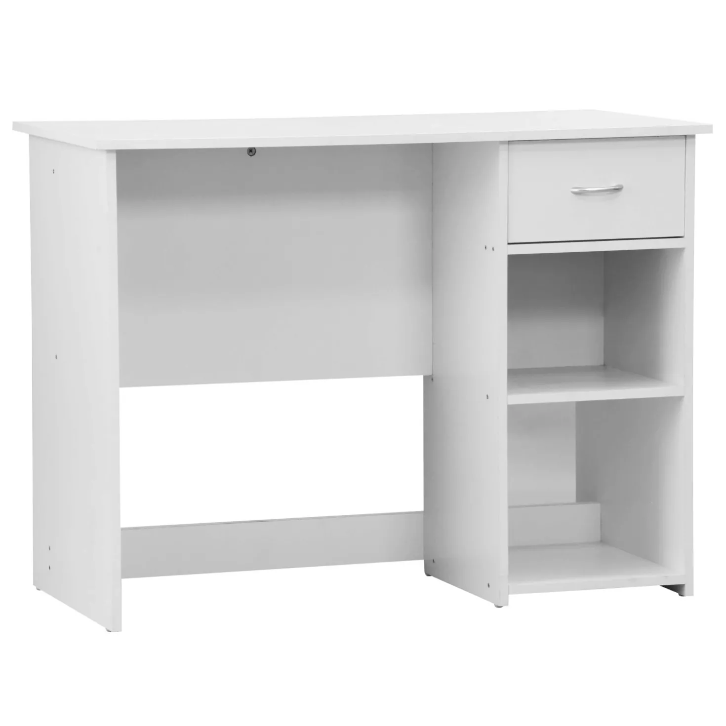Scrivania con cassetto in pannello truciolare 100x50x75 cm bianco