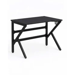 Scrivania con struttura in ferro piano in MDF 80x60x75 cm nero