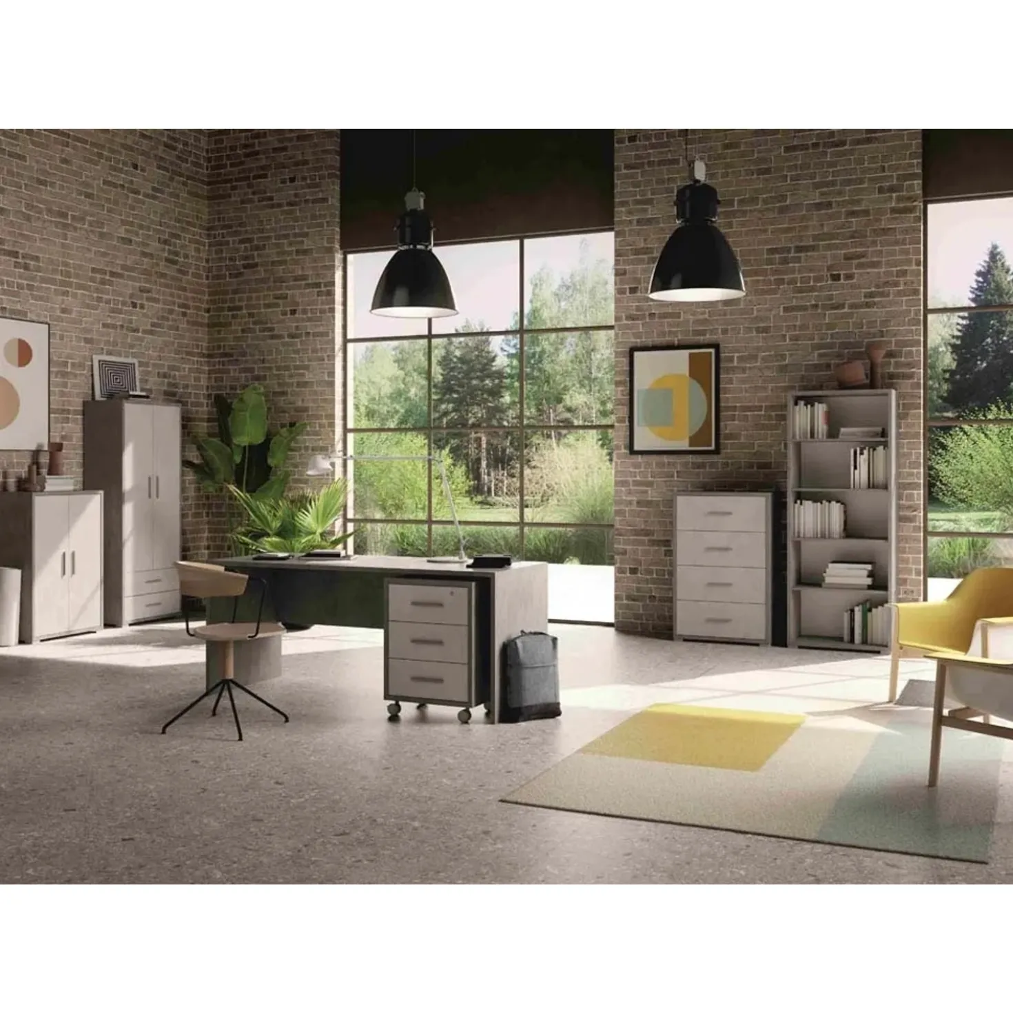 Scrivania in kit Sarmog 180x76x69 cm cemento