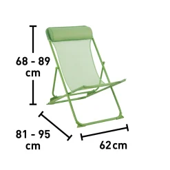 Sdraio con schienale regolabile verde