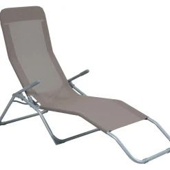 Sedia a sdraio reclinabile con braccioli Pando Lazy taupe