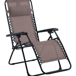 Sedia a sdraio reclinabile con braccioli Longwood taupe