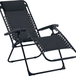 Sedia a sdraio reclinabile con braccioli Longwood antracite