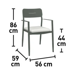 Sedia da giardino Claremont in acciaio grigio
