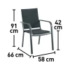 Sedia da giardino con braccioli Pacora in alluminio e Textilen nero