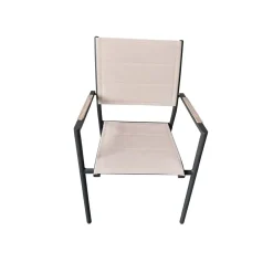 Sedia da giardino con braccioli in alluminio Lillà beige 6 pz