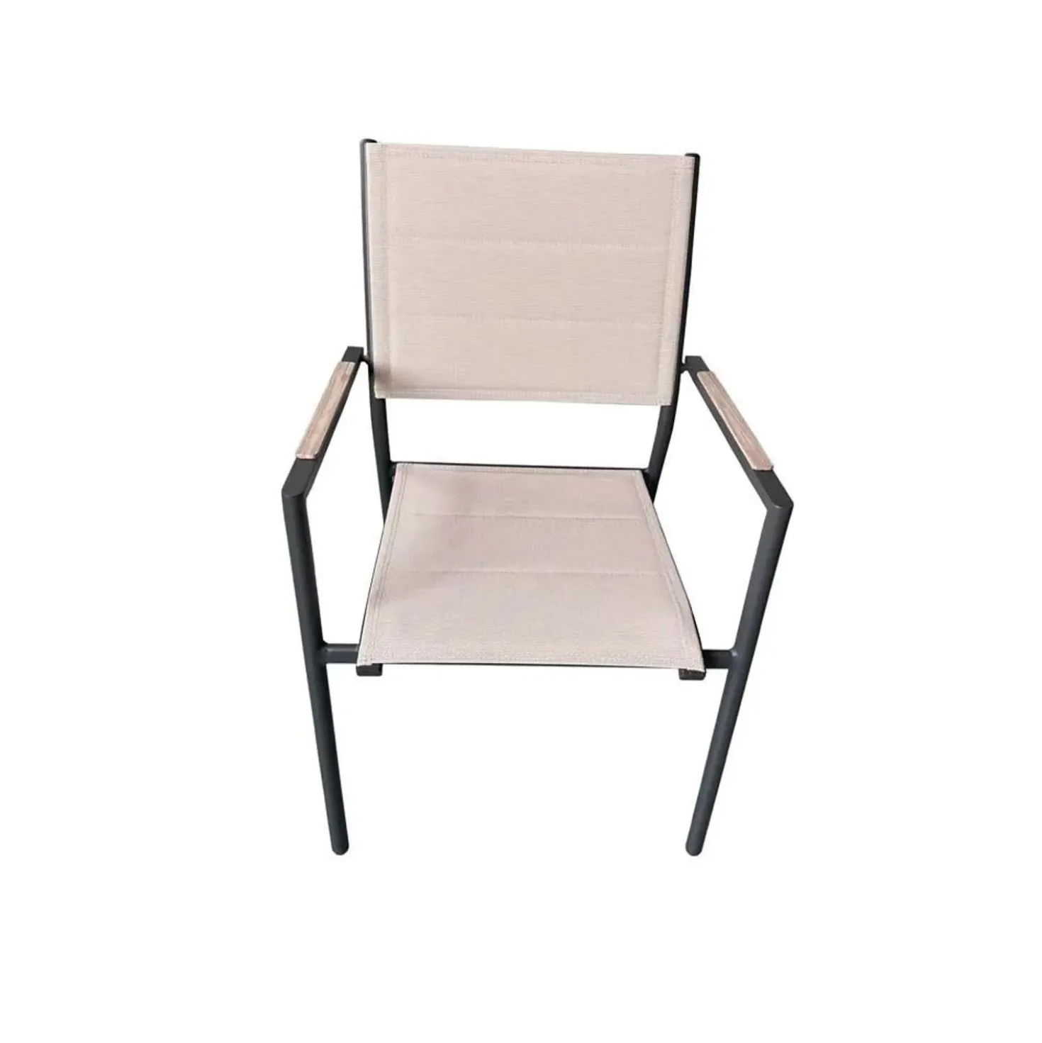 Sedia da giardino con braccioli in alluminio Lillà beige 6 pz