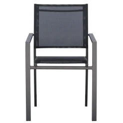 Sedia da giardino con braccioli in alluminio antracite