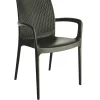 Sedia da giardino con braccioli impilabile Boheme antracite