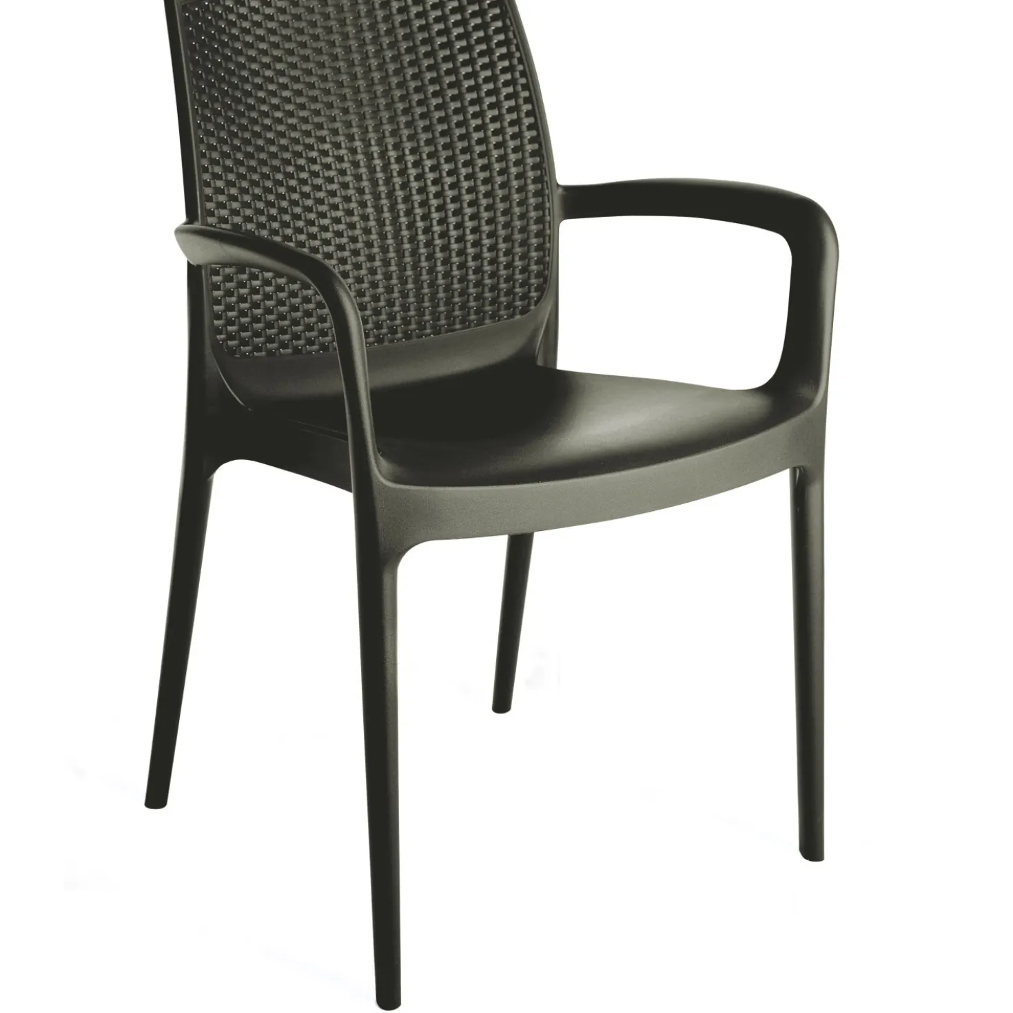 Sedia da giardino con braccioli impilabile Boheme antracite