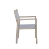 Sedia da giardino con braccioli Woodbury in legno e textilene grigio