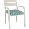Sedia da giardino con cuscino Prata in alluminio impilabile Ecru